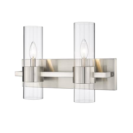 Z-Lite Lawson 2 Light Vanity, Brushed Nickel & Clear 343-2V-BN